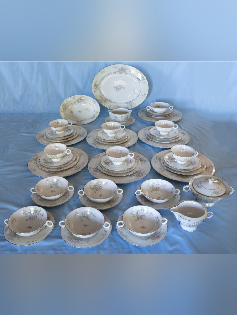 Beautiful Vintage Huge Theodore Haviland New York Apple Blossom Dinnerware Set